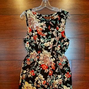 Floral print women's  mini W/Zipper pockets